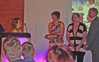 Jodie Henshaw making a speech after the award was presented | P Marples