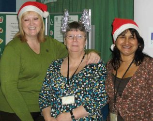 Santa's helpers -Sioned Dolan, Helen Hayes, Milly Alonso