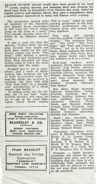 Scout Gang Show 1969 | Notts Free Press Jan 31st 1969